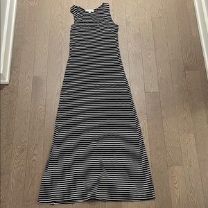 Black and White Striped Maxi Dress